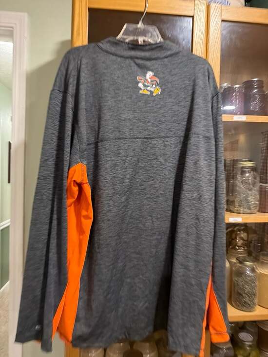 Miami Hurricanes Colosseum 3XL Heathered Charcoal & Orange Quarter-Zip Pullover - Picture 5 of 6